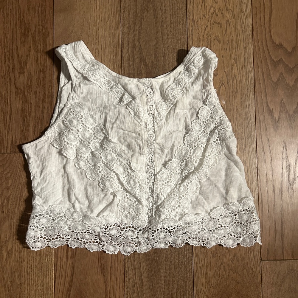 White self esteem tank top